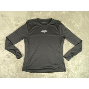 Under Armour Womens XL Black Long Sleeve Top Fitted Stretch Athletic